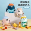 L54-LX5538 Cute little deer creative straw cup, high appearance level, summer water bottle, student water cup, anti-drop and heat-resistant Item Picture